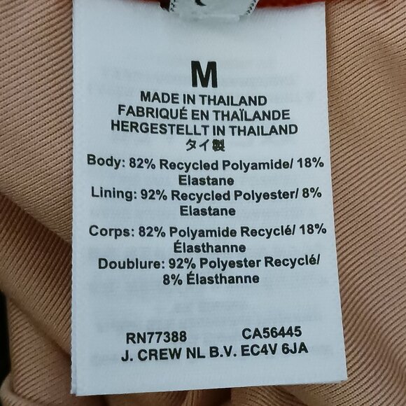 NEW J. Crew Women’s Heritage Scoopneck Bikini‎ Swim Top Red M Recycled Material - Picture 9 of 10